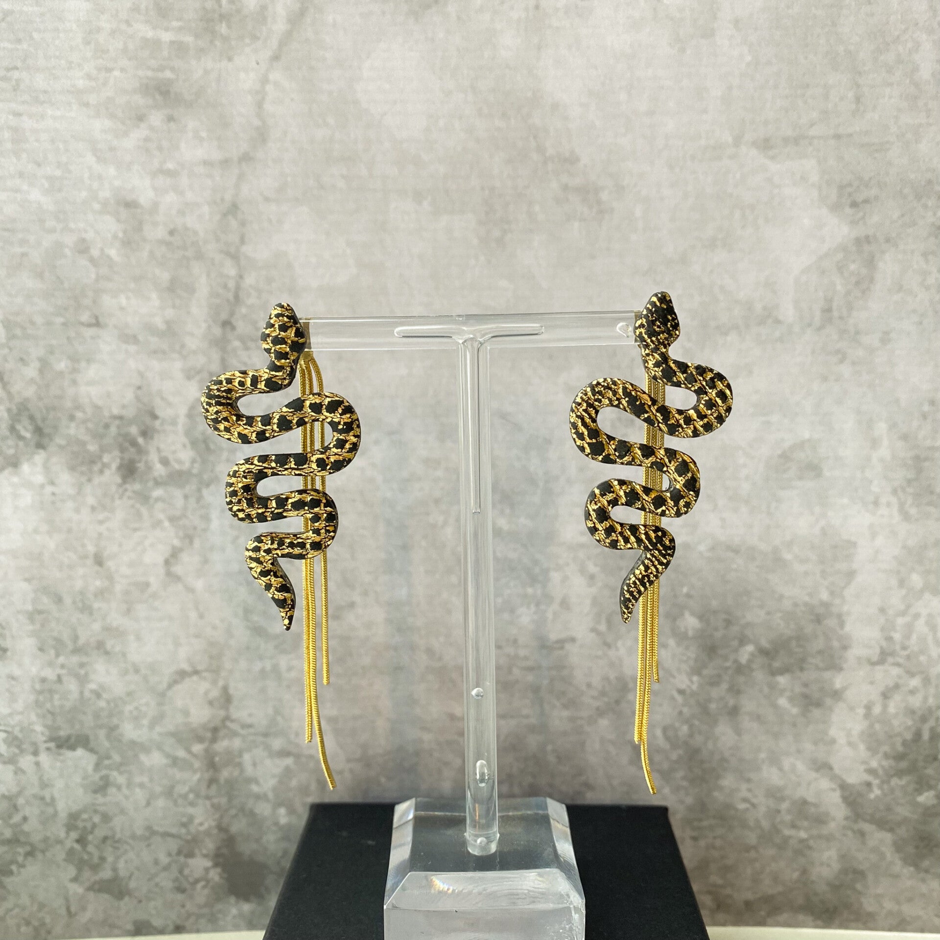 Rebel Stud Snake Gold Leaf Tassel