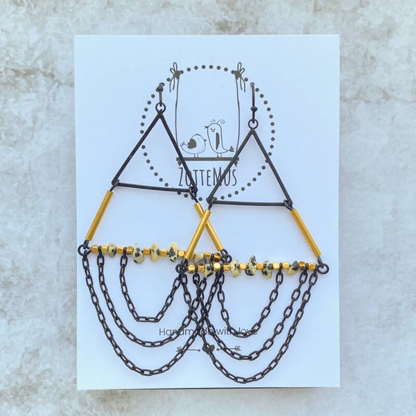 Rebel Double Triangle Gem And Chains