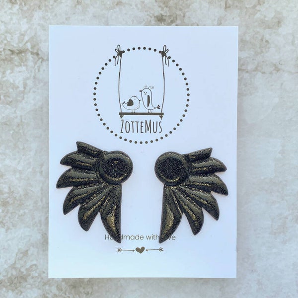 Rebel Large Stud Wide Wings Glitter