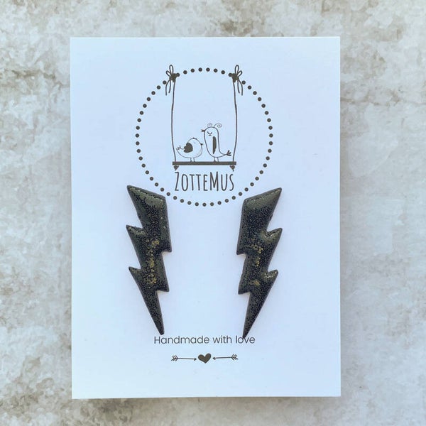 Rebel Large Stud Lightning Glitter