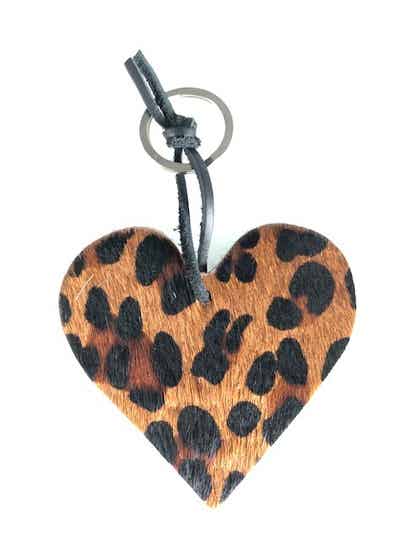 Sleutelhanger koeienhuid | Hart panterprint