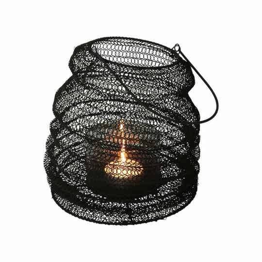 Opvouwbaar windlicht ø23x30cm | Zwart