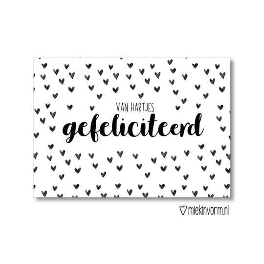 Postcard | Van hartjes gefeliciteerd