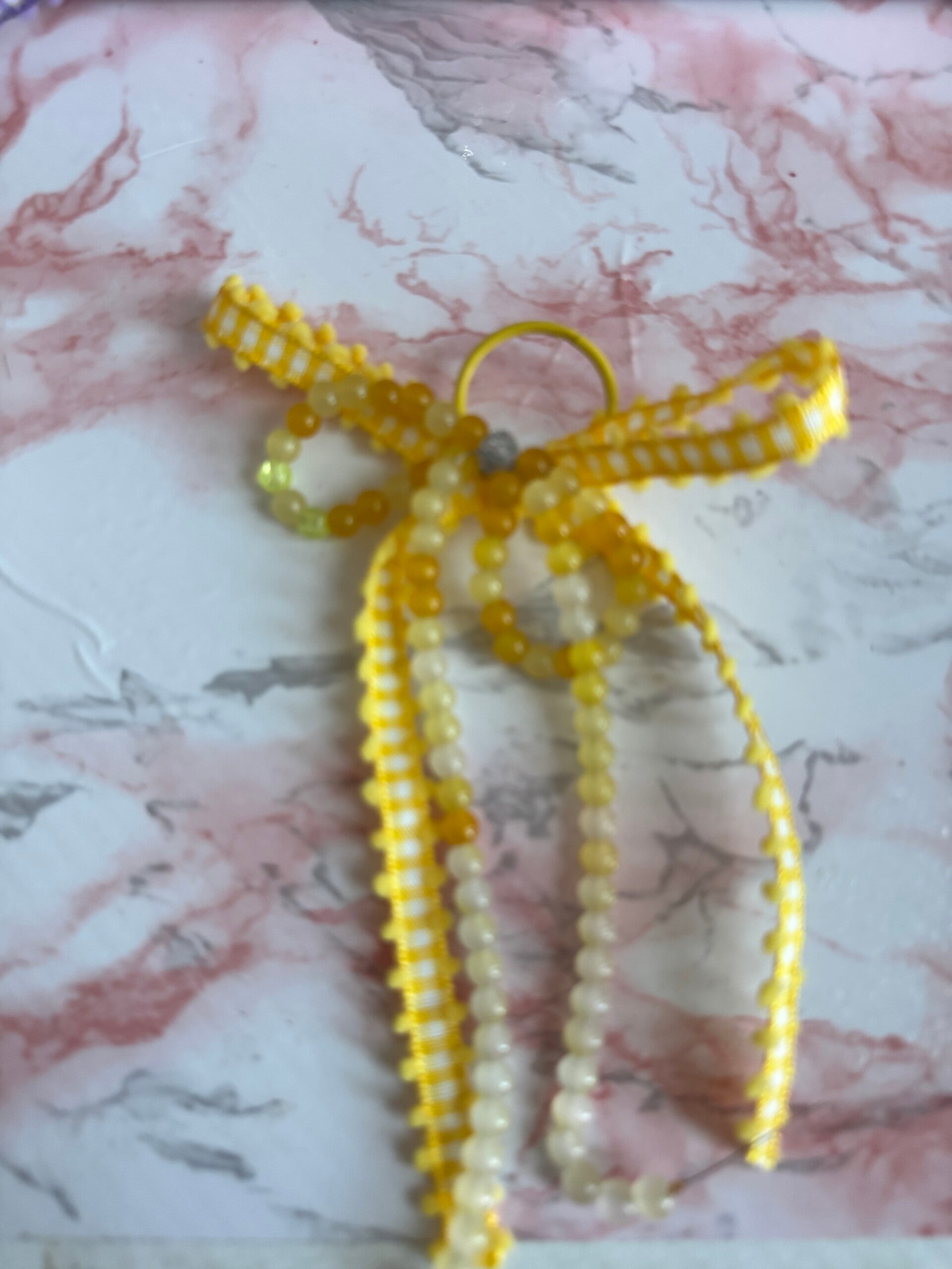 Yellow Beaded bow
