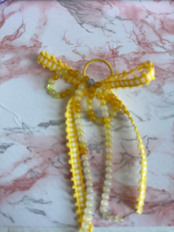 Yellow Beaded bow
