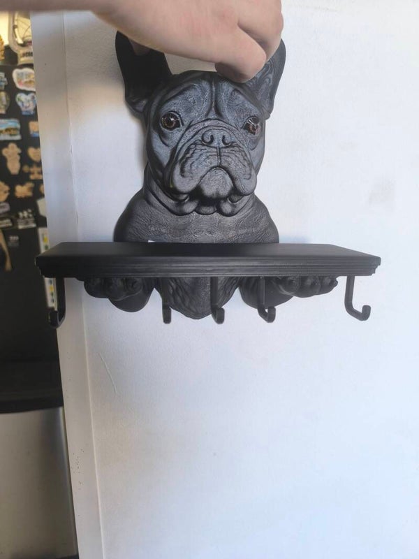 Porte clé mural Bouledogue français