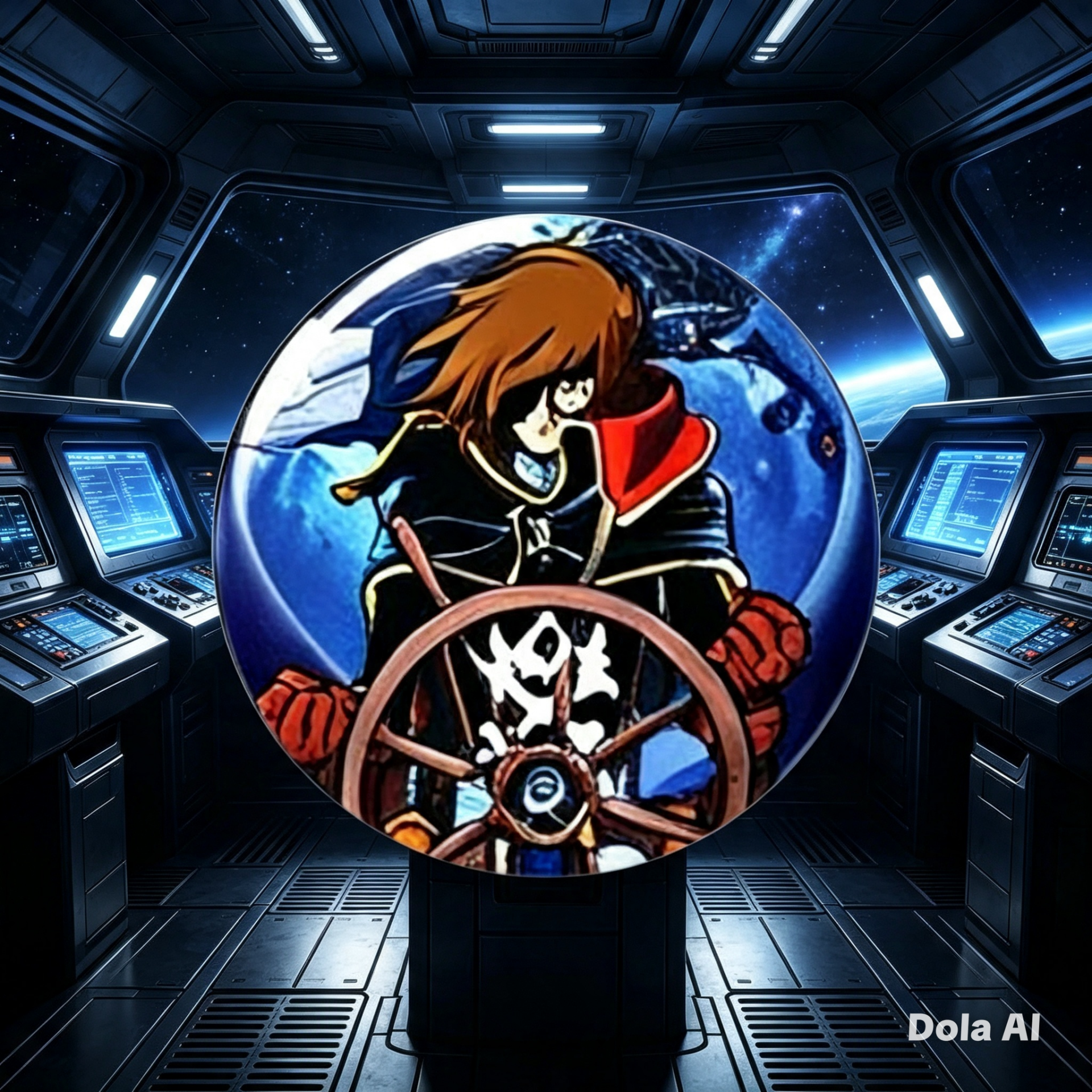 Badge Albator – Capitaine Albator – 32 mm – Fabrication artisanale