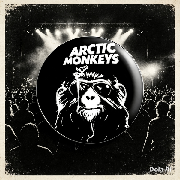 Badge Arctic Monkeys – Groupe Rock Indé – 32 mm – Fabrication artisanale