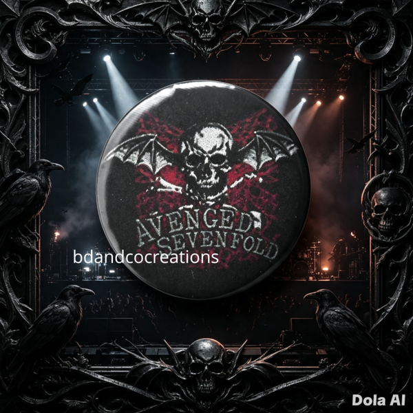 💀 Badges Avenged Sevenfold — Légende du Metal Moderne-Le célèbre crâne Deathbat à porter fièrement !