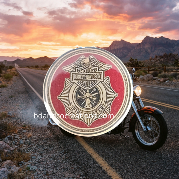 Badges Harley-Davidson faits main 🌟 Goodies & Merch Moto / Biker (32 mm)