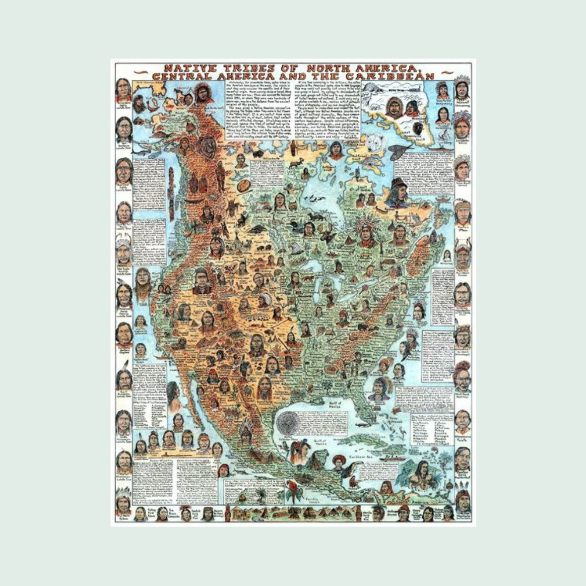 Affiche Carte des Peuples Autochtones | Poster Historique & Décoration Murale