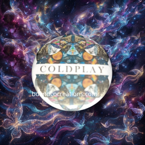 Badges Coldplay faits main 🌟 Goodies & Merch Pop-Rock (32 mm)
