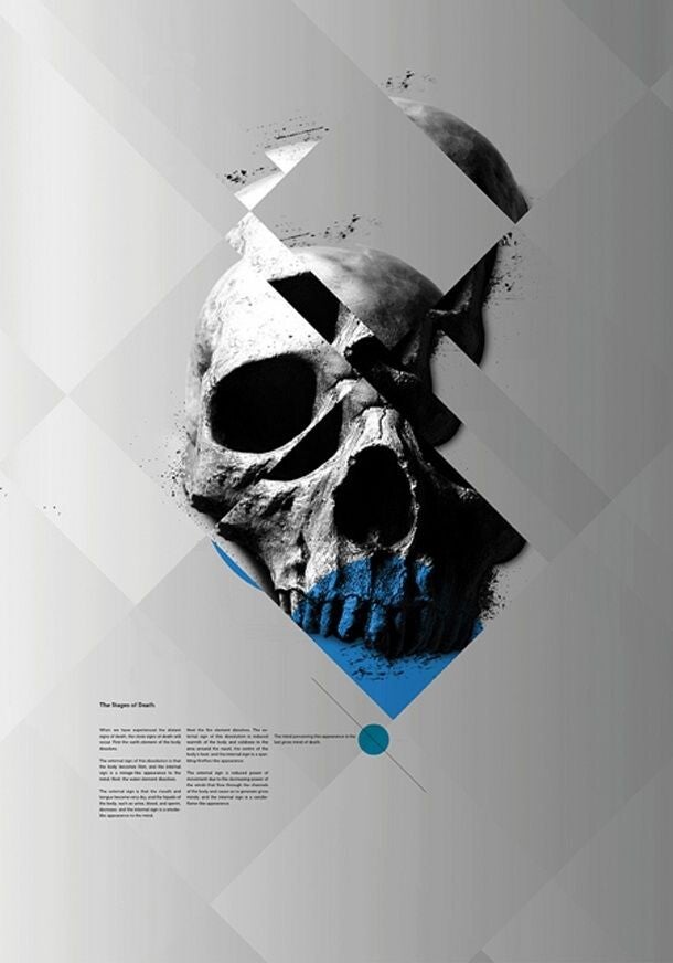 Affiche Crâne Géométrique & Glitch | Poster Art Graphique & Décoration Murale