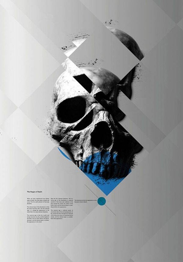 Affiche Crâne Géométrique & Glitch | Poster Art Graphique & Décoration Murale