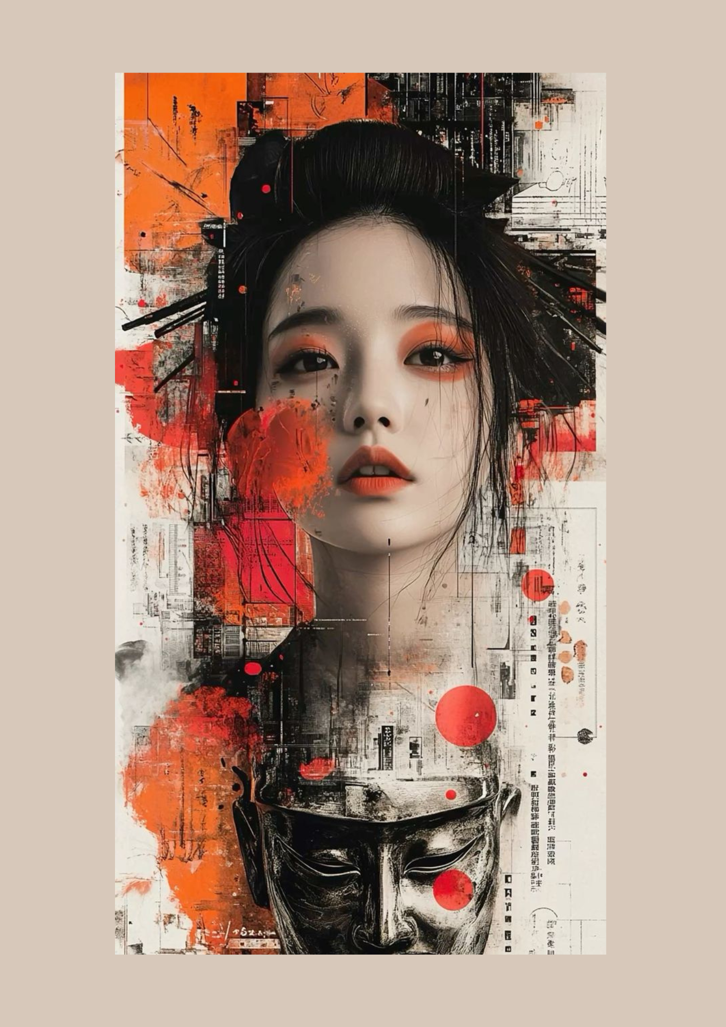 Affiche Geisha & Art Urbain | Poster Illustration Japonaise Contemporaine & Décoration Murale