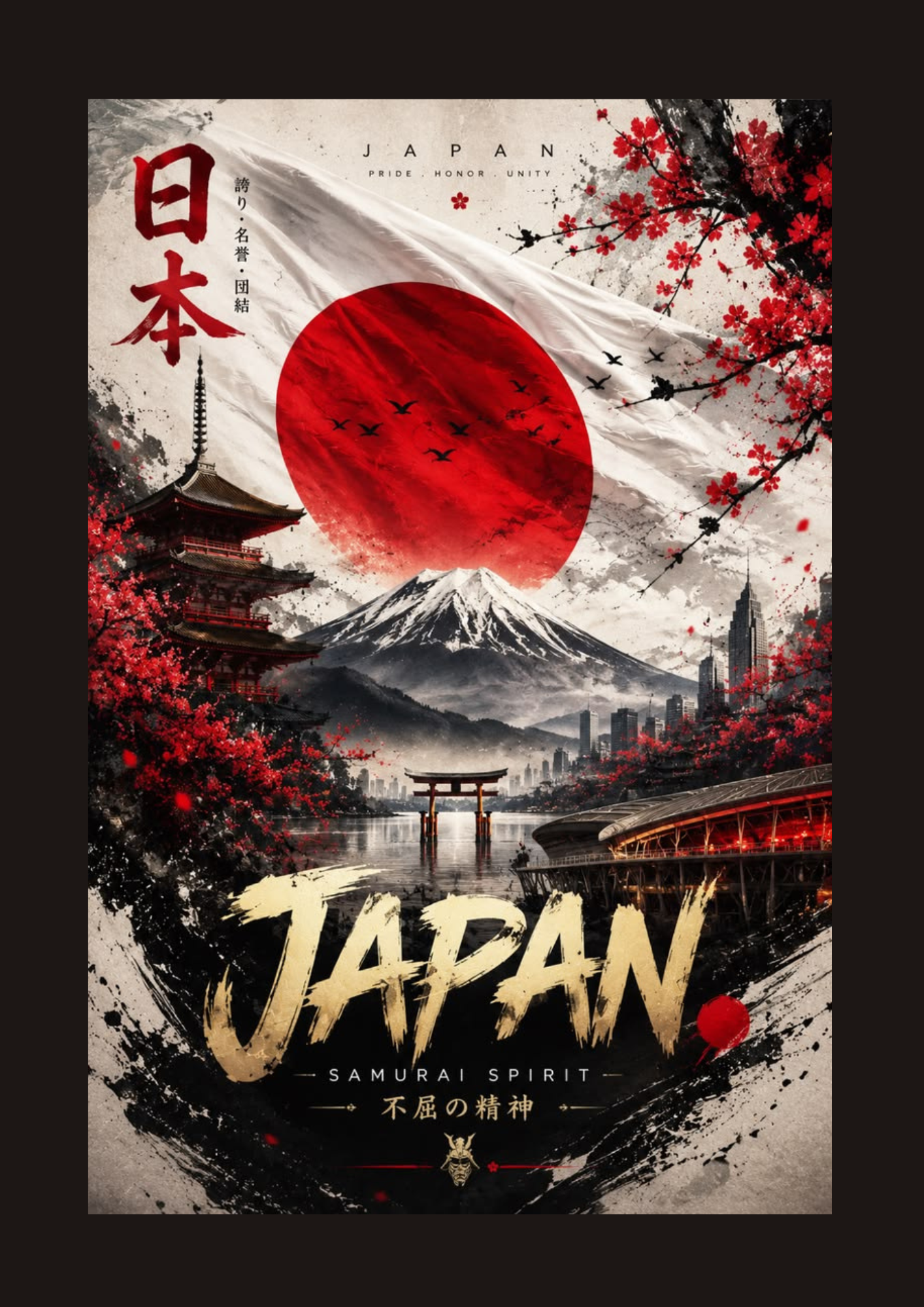 Affiche Japan Samurai Spirit | Poster Art Japonais & Décoration Murale