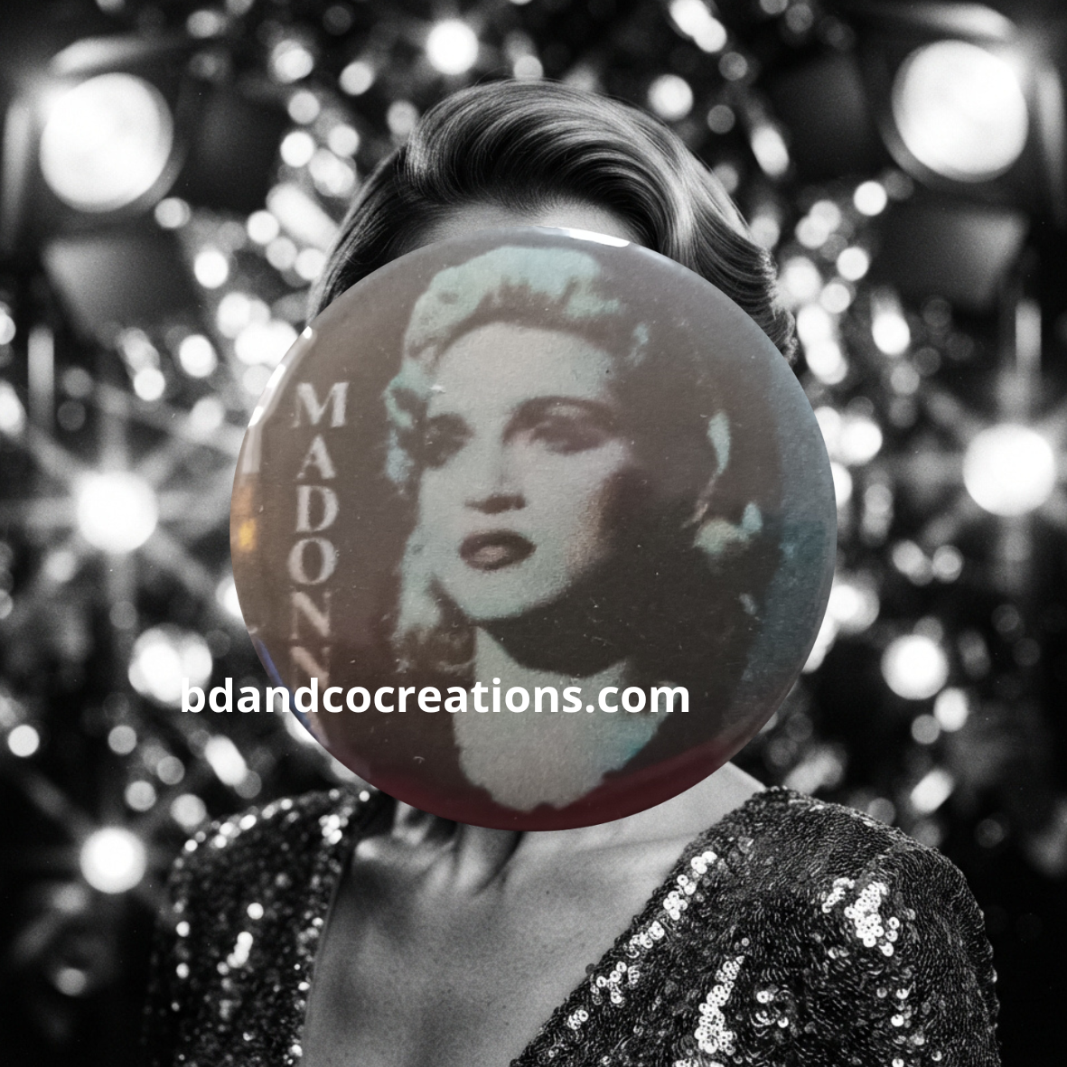 Badges Madonna faits main 🌟 Goodies & Merch Pop Star / Queen of Pop (32 mm)