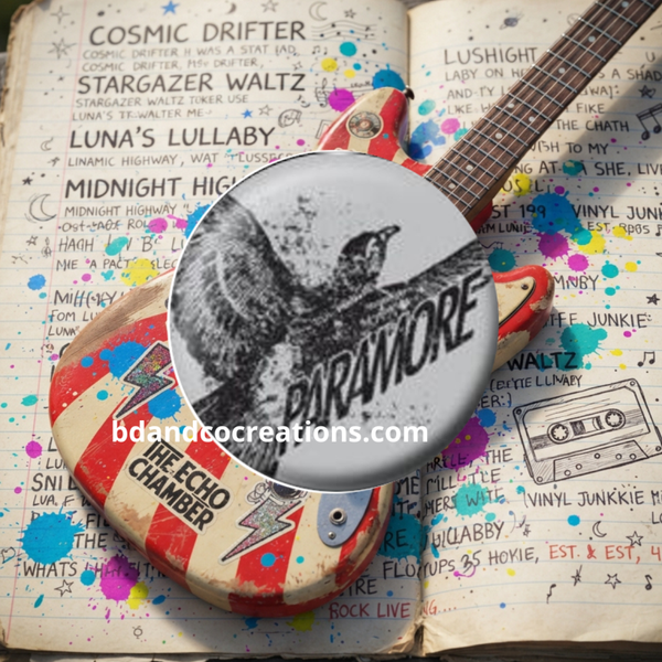 Badges Paramore faits main 🌟 Goodies & Merch Pop-Punk / Rock Alternatif (32 mm)