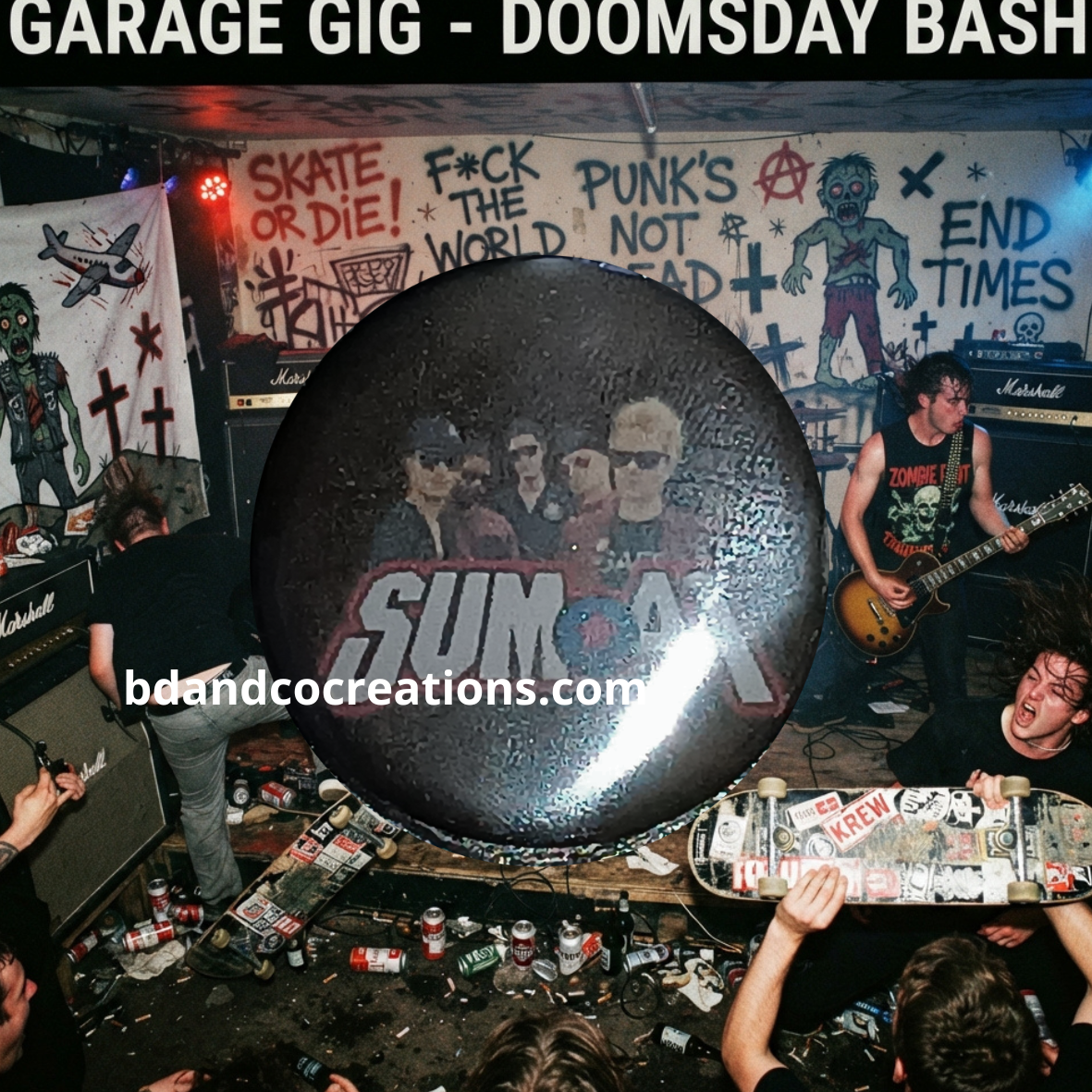 Badges Sum 41 faits main 🌟 Goodies & Merch Pop-Punk / Skate Punk (32 mm)