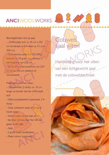 Handleiding Cobweb Sjaal Vilten - Downloadbare PDF Handleiding (A4)