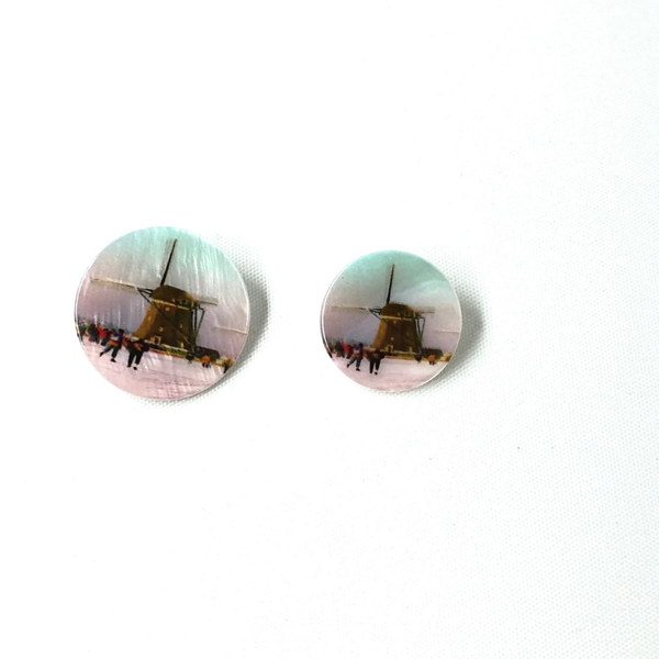 Parelmoer knopen molen