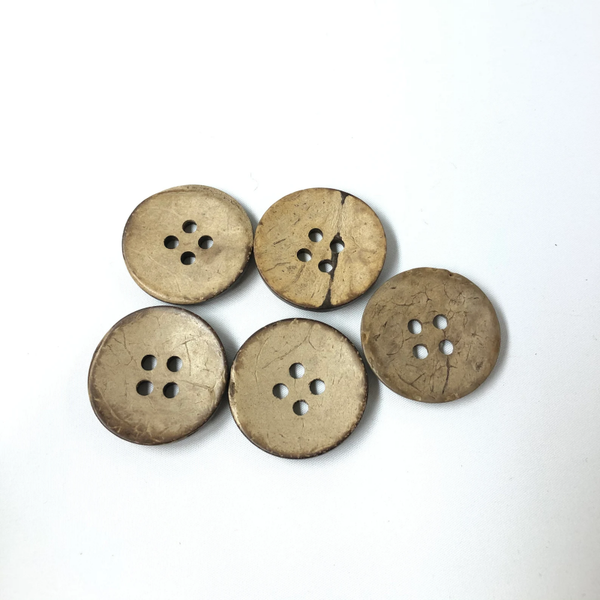 Ongegeglazuurde kokos knopen, 60mm,