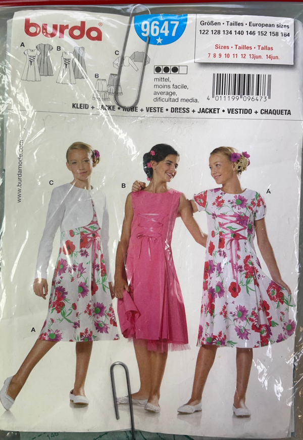 Burda 9647  122 t/m 164