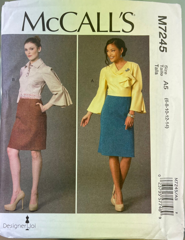 McCall's M7245 (8-14) 32 t/m 40 jurk met bijzondere mouw in variaties