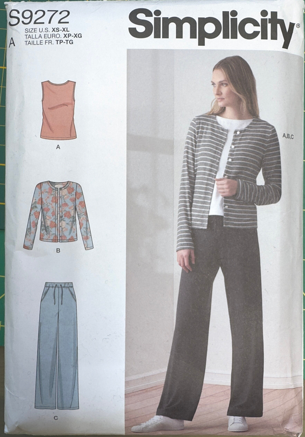 Simplicity S9272 – Naaipatroon voor top, vest en comfortabele tricot broek XS-XL