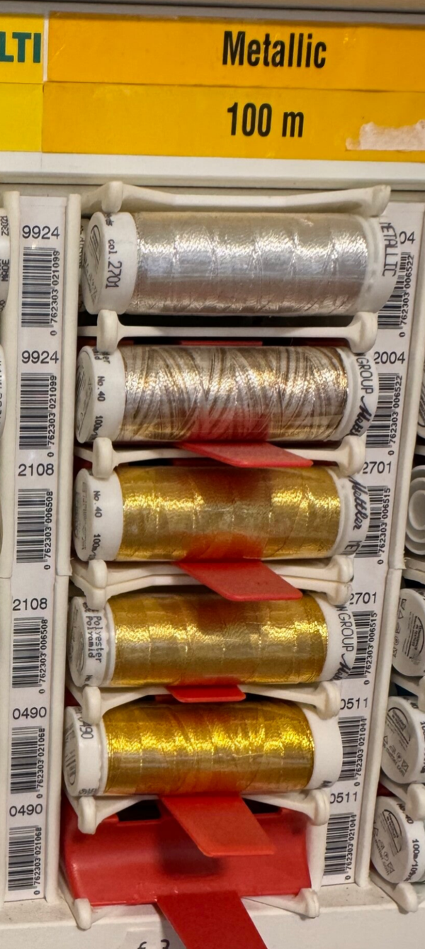 Mettler Metallic Borduurgaren 100m – 3 kleuren naar keuze uit voorraad