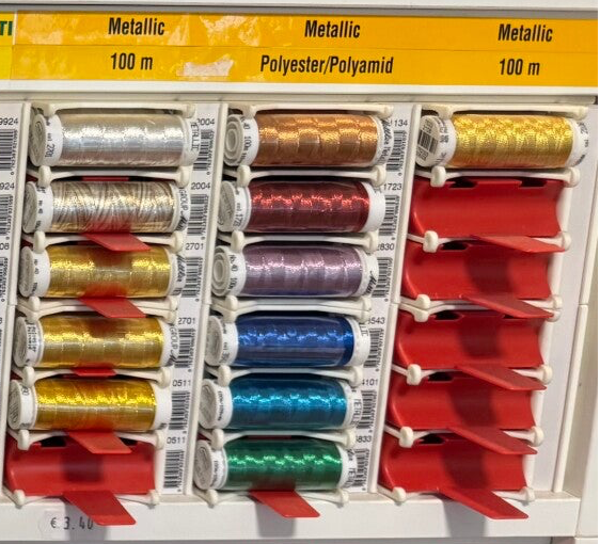Mettler Metallic Borduurgaren 100 m – 3 kleuren naar keuze