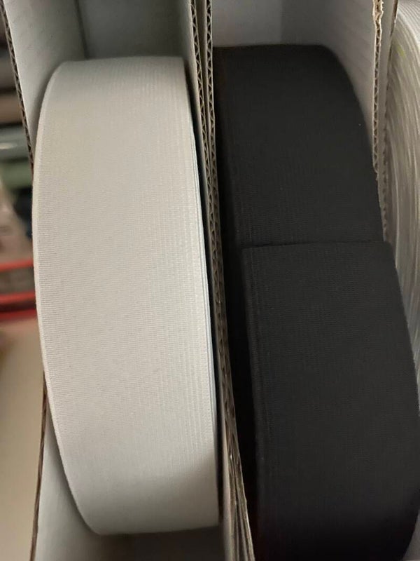 Stevig 4 cm brede elastiek, zwart, wit