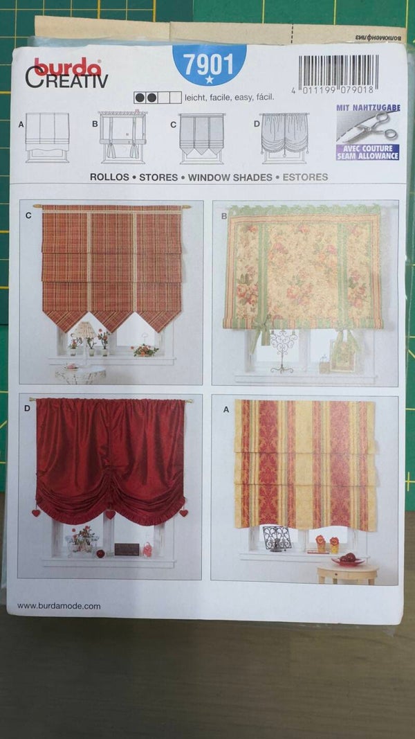 Burda 7901 – Naaipatroon voor vier verschillende soorten raamdecoratie