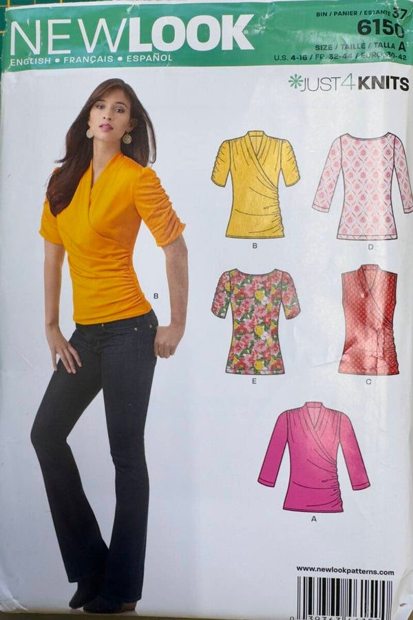 New Look 6150 – Naaipatroon voor tops met overslag en rimpeldetails 30-42