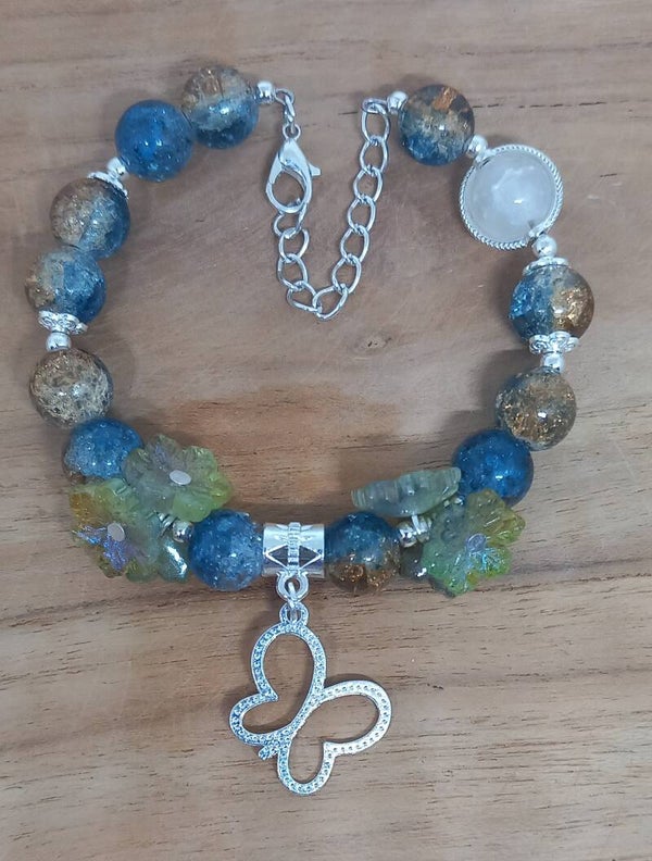 Blauw, oranje, vlinder