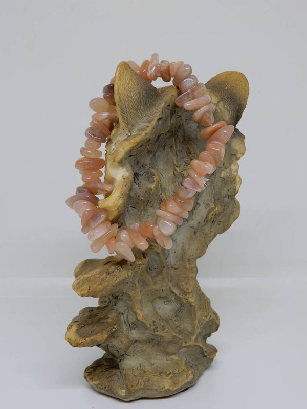 Maansteen Perzik/Oranje splitarmband