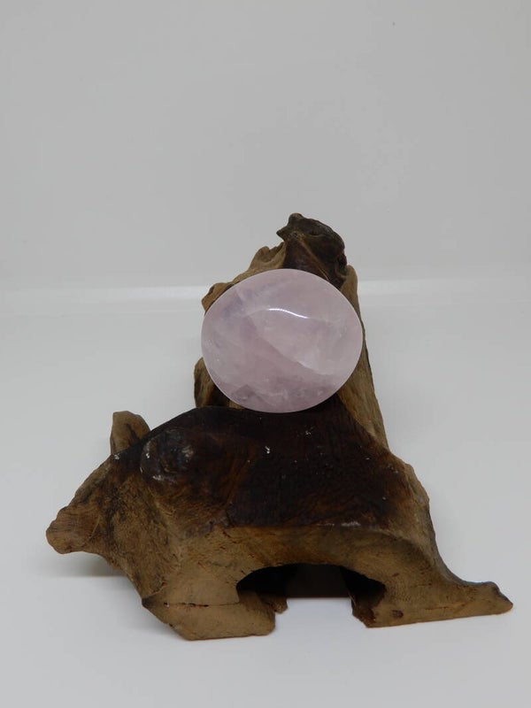 Roze kwarts hand/zaksteen