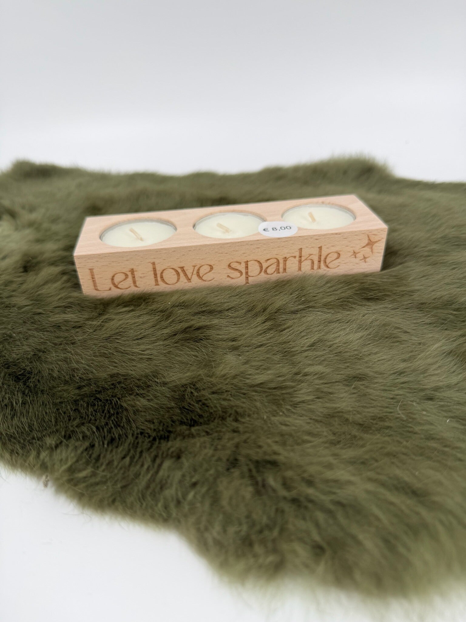 Waxinelichthouder let love sparkle