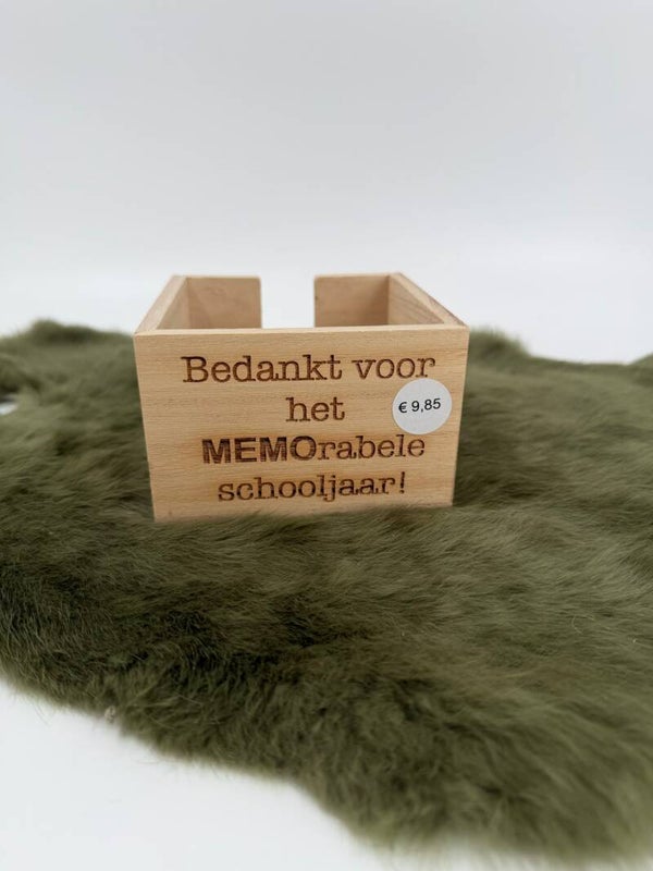 Memohouder bedankt voor het MEMOrabele schooljaar