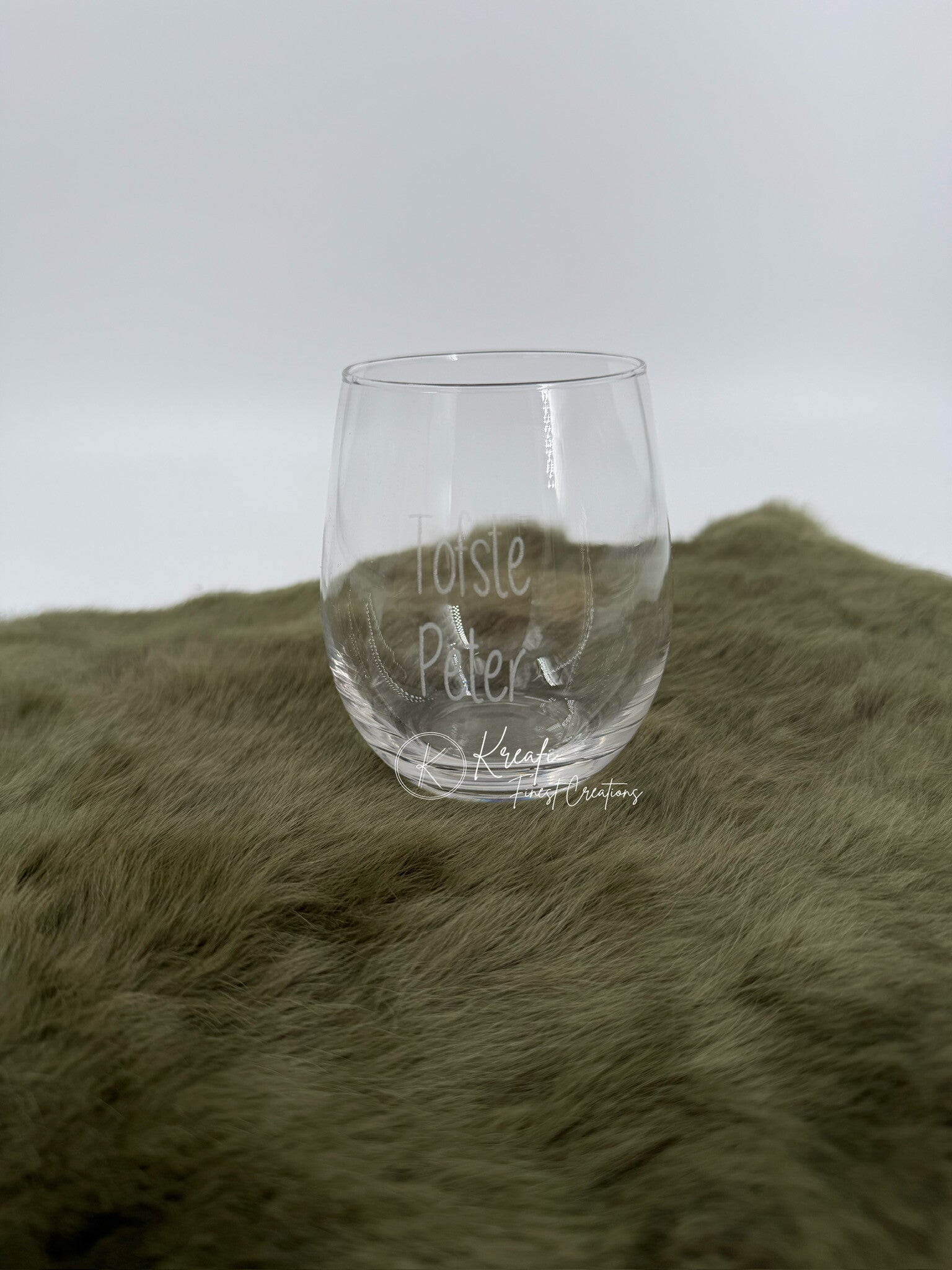 Waterglas met gravering