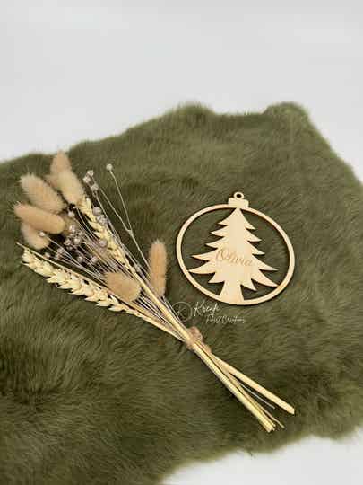 Houten kerstbal kerstboom