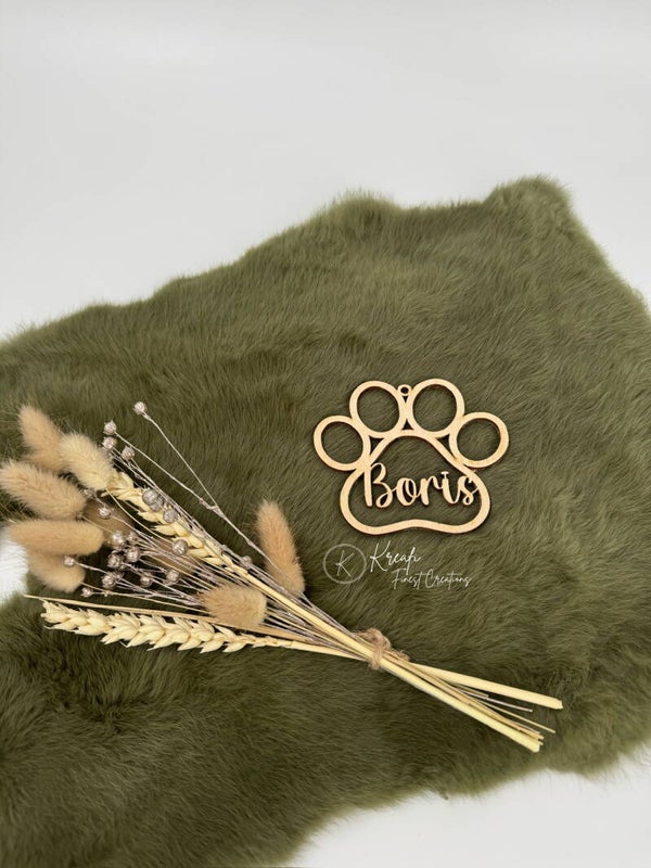 Houten kerstbal hond