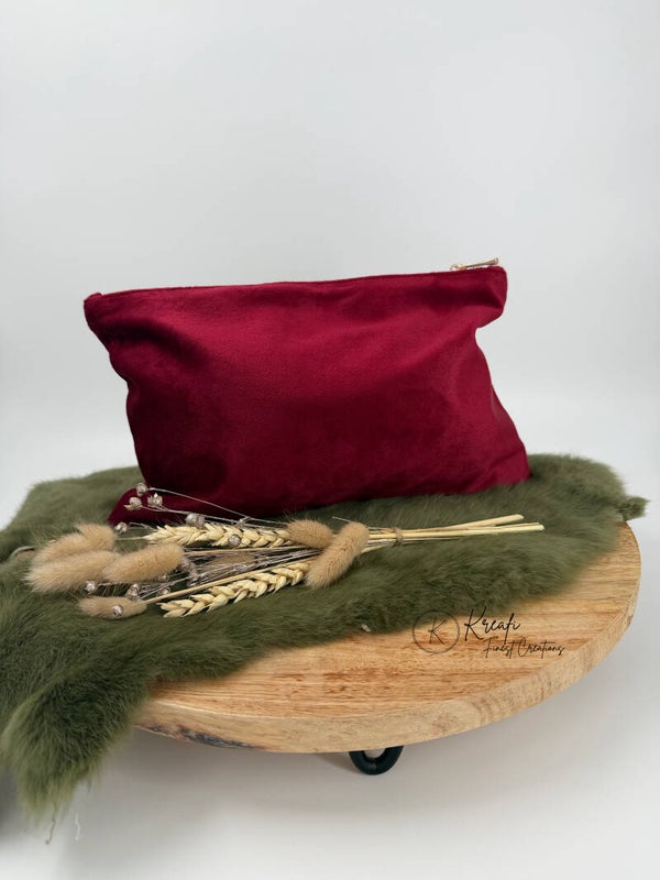Rode velvet accessoire bag