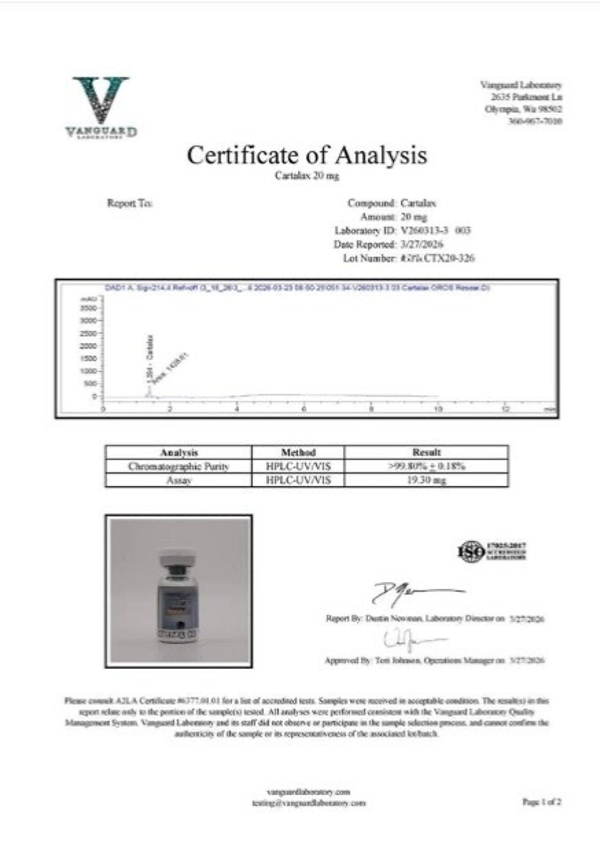 Cartalax 20mg Lyophylized Powder
