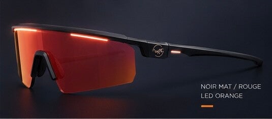 Noir mat / rouge / led orange