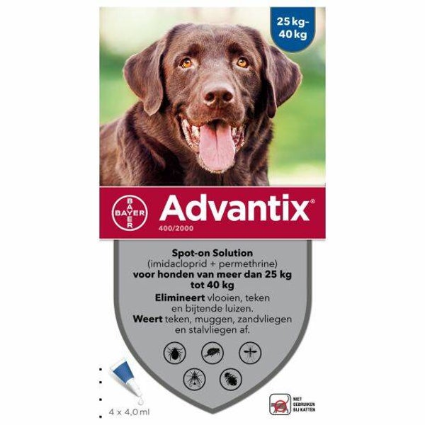 Advantix 25 tot 40 kilo 4 pipetten