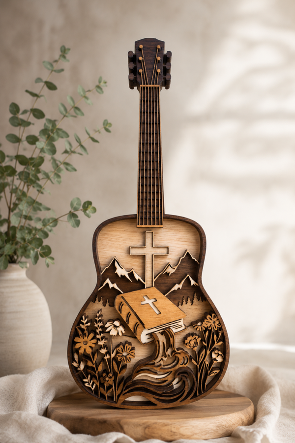 Christelijke Houten 3D Gitaar