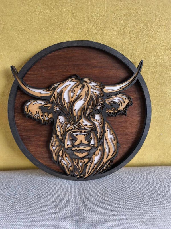Handgemaakte 3D Houten Muurdecoratie Wild