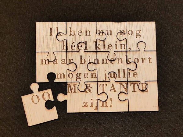 Zwangerschapsaankondiging puzzel