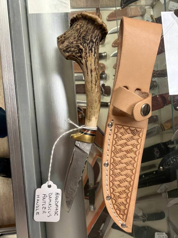 Antler handle Damascus